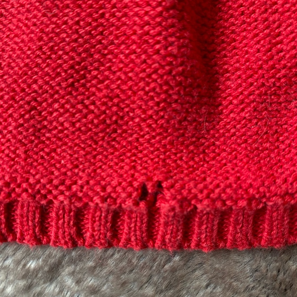 Red Ruffle Sweater Dress - Picture 3 of 6